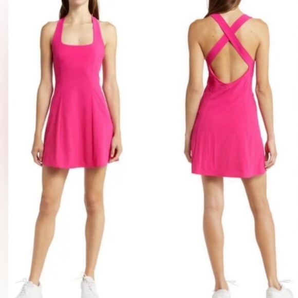Outdoor Voices Cross Back Dress Built in Shorts Pitaya Pink, size medium - Picture 1 of 5
